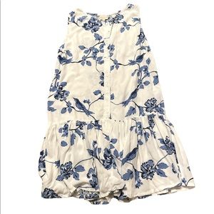 Poppy & Co Botanical blue flower Ruffle Dress size small